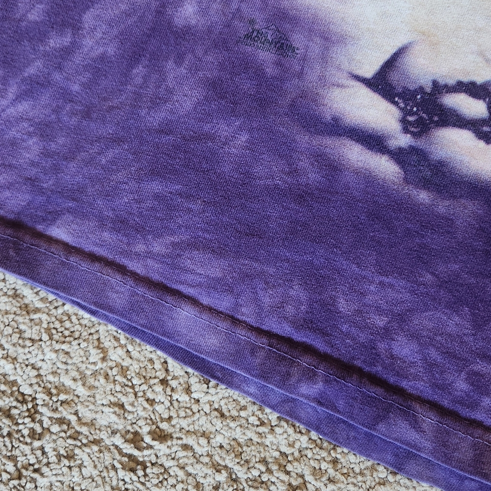 VTG THE MOUNTAIN UNICORN PURPLE Tie Dye TEE SHIRT y2k 90s SIZE XL - Picture 5 of 5